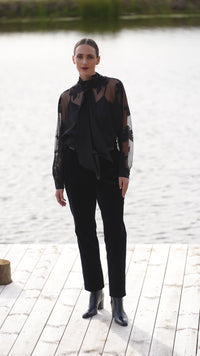 Alley Sheer Lace Blouse Black