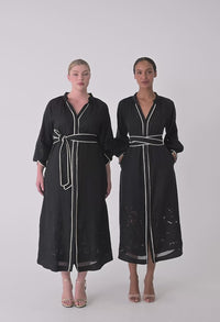 Rhea Placement Embroidered Tencel Maxi Dress
