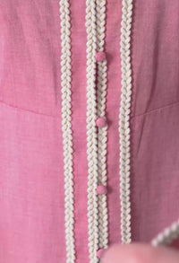 Isla Trim Detail Dress - Blush Chambray