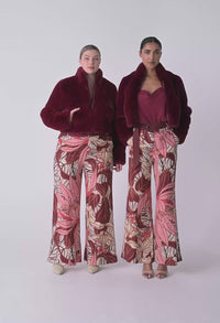 Dawn Faux Fur Jacket Bordeaux