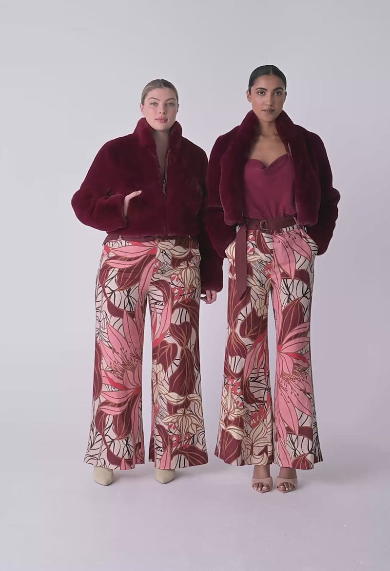 Dawn Faux Fur Jacket Bordeaux