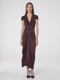 Stella Midi Dress Chocolate - Australian Made