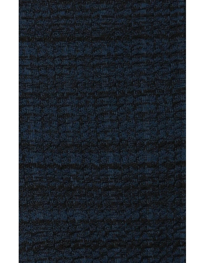Chevron Short Slv Knit Top Black Ocean