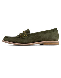 Quatta Flats Olive Suede