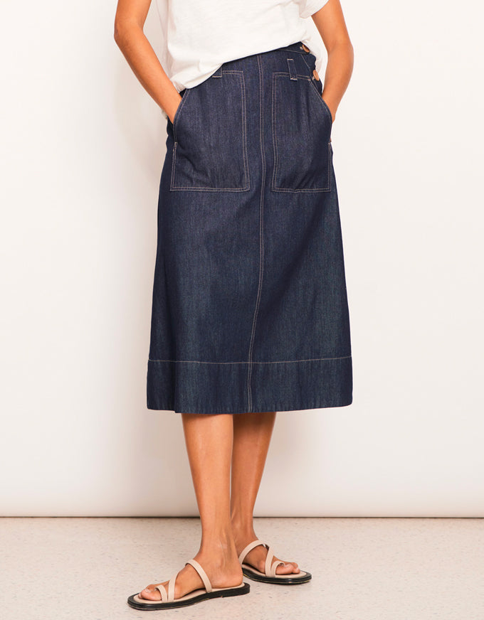 Raydel Denim Skirt Dark Wash