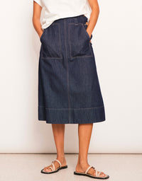 Raydel Denim Skirt Dark Wash