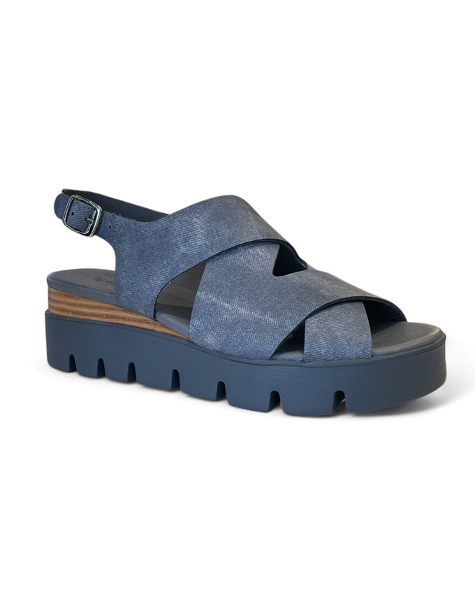 Riku Washed Denim Sandal