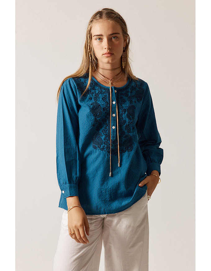 Westward Shirt Blue Stripe
