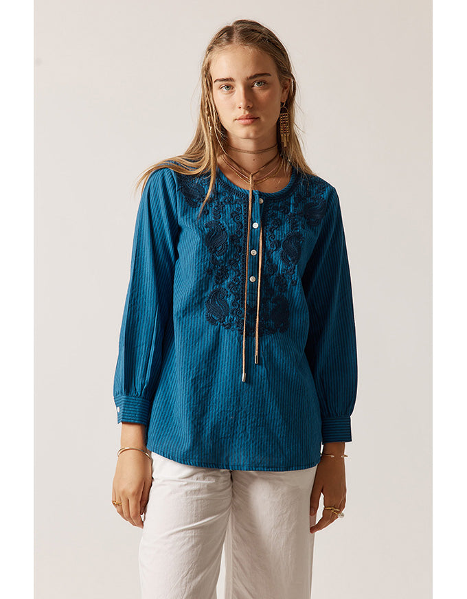 Westward Shirt Blue Stripe
