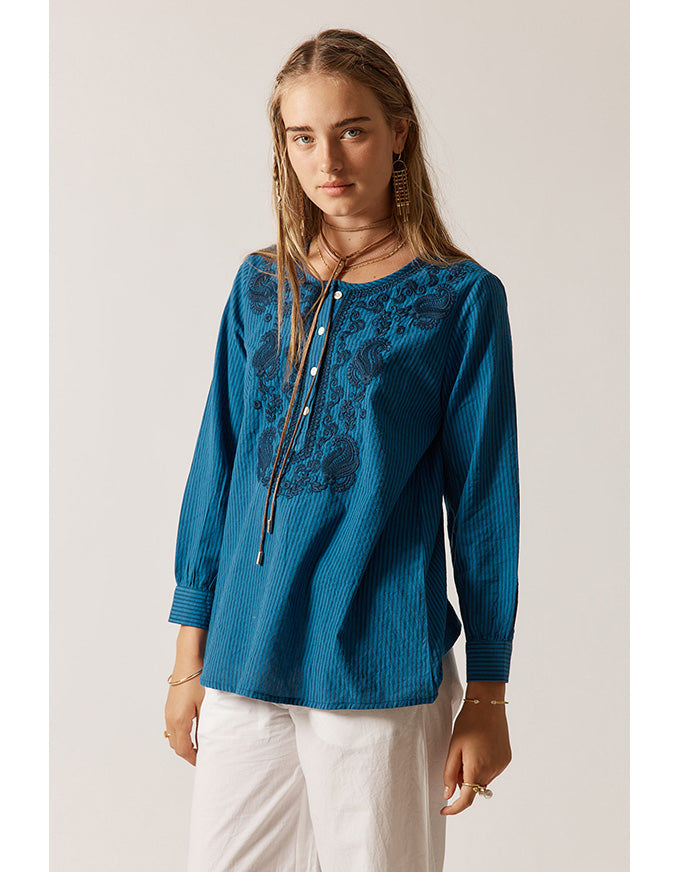Westward Shirt Blue Stripe