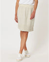 Ruffle Hem Linen Skirt Natural