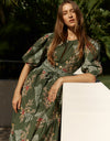 Primavera Maxi Dress Olive Print