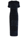 Sacha Dress Navy Sequinned Velvet