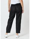 Sarah Linen Pleat Hem Pant Black