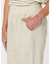 Sarah Linen Pleat Hem Pant Natural