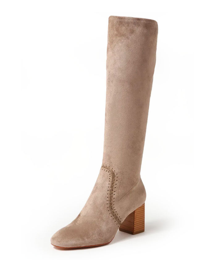 Sari Stretch Microsuede Boots Taupe