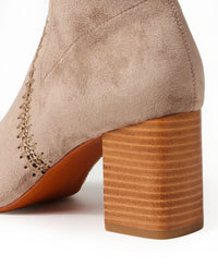 Sari Stretch Microsuede Boots Taupe
