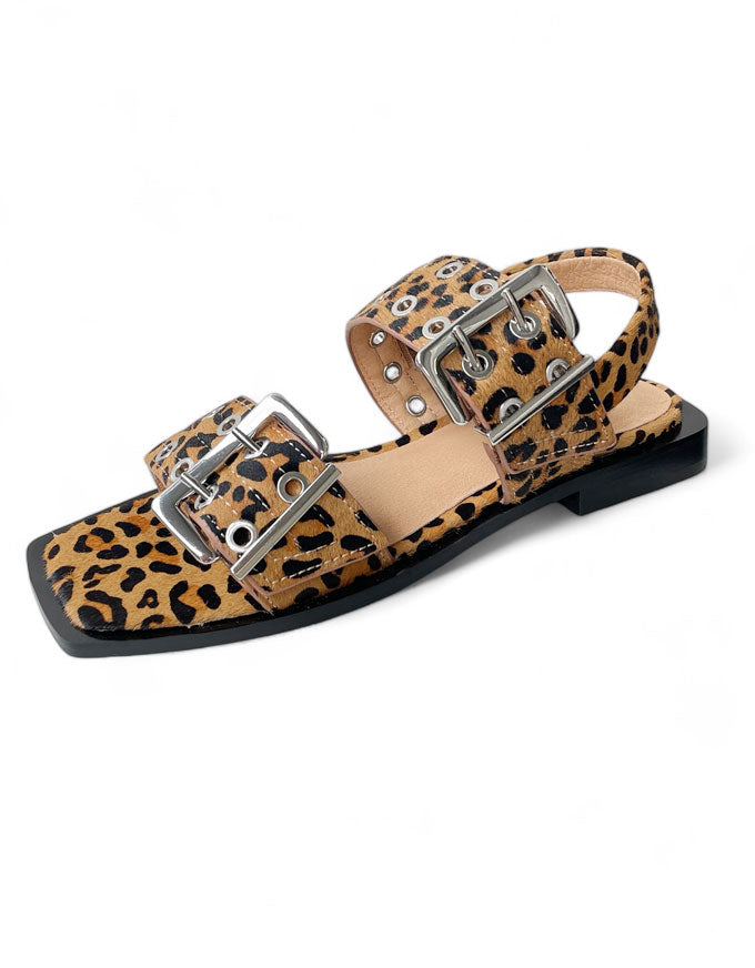 Savina Leopard Pony Sandal