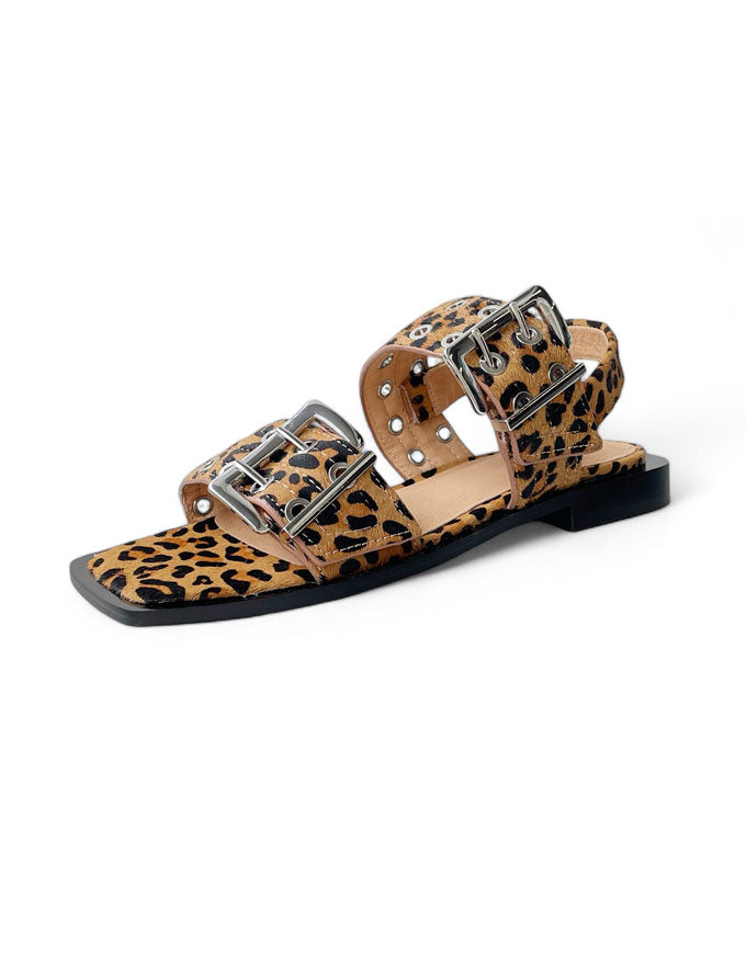 Savina Leopard Pony Sandal