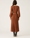 Scarlet Knit Pattern Midi Dress Copper