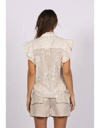 Sequin Me Blouse Sand