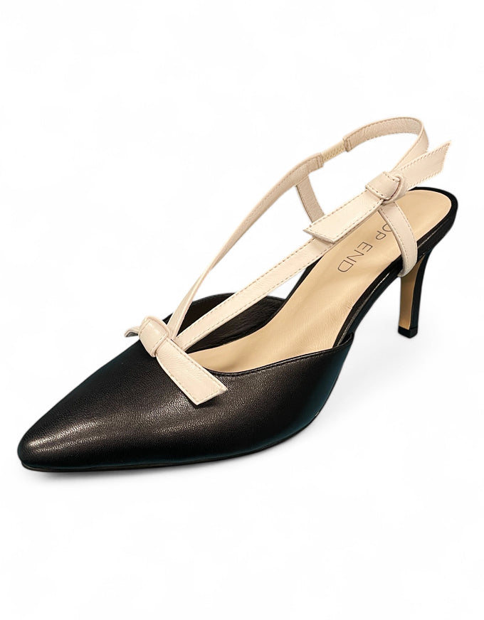 Boiler Heels Black/Cream Leather