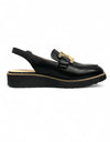 Ozten Black Tumble Leather Flats