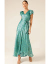 Siren Sea Maxi Wrap Dress Aqua Turquoise