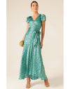 Siren Sea Maxi Wrap Dress Aqua Turquoise