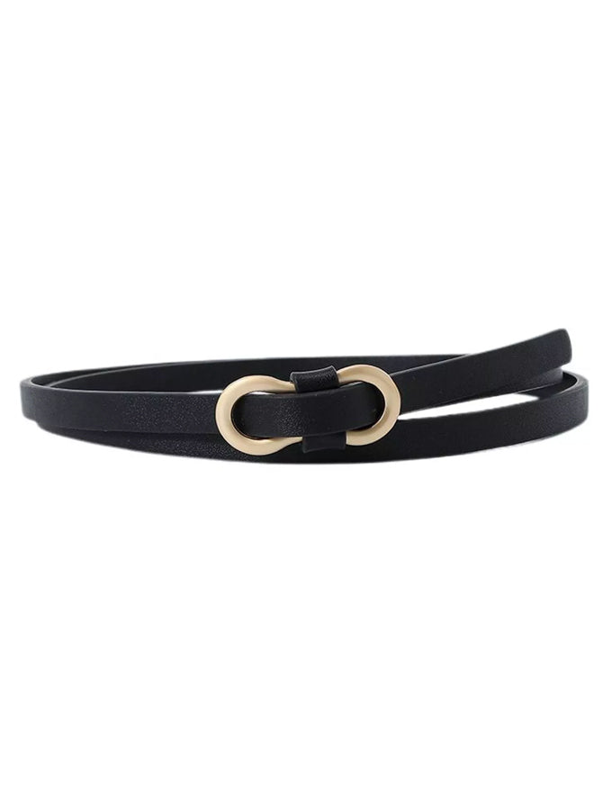 Skinny Faux Leather Belt Black