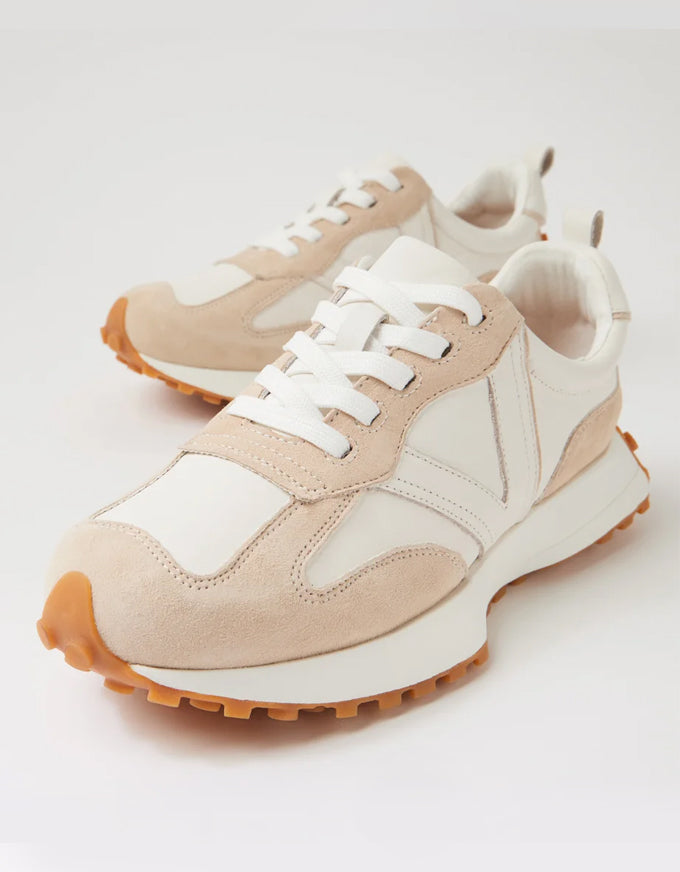 Orange Sneaker - Beige/White Suede