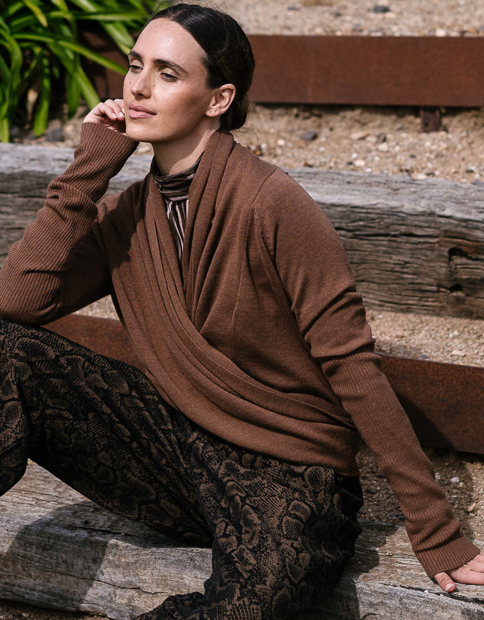 Soho Cardigan Choc (Tan)