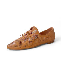 Solone Dark Tan Leather Flats