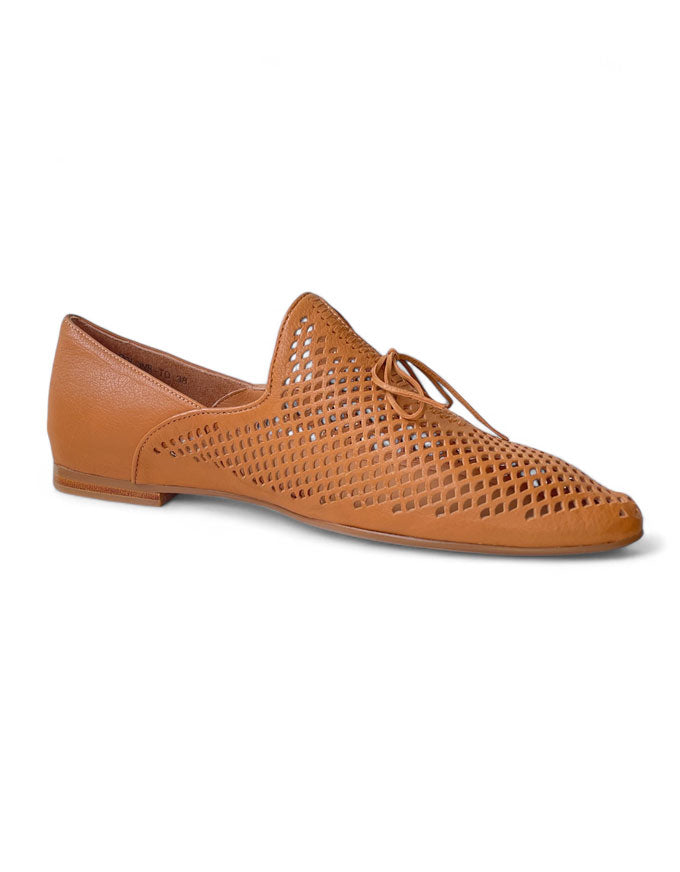 Solone Dark Tan Leather Flats