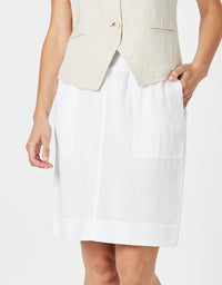 Stitch Hem Skirt White