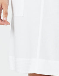 Stitch Hem Skirt White