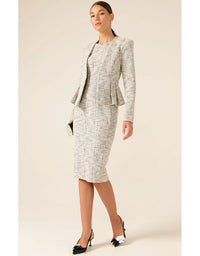 Stream Slate Dress Ivory/Charcoal Tweed