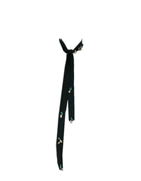 Tara Tie - Black Silk & Pearls