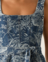 Tatiana Print Denim Midi Dress