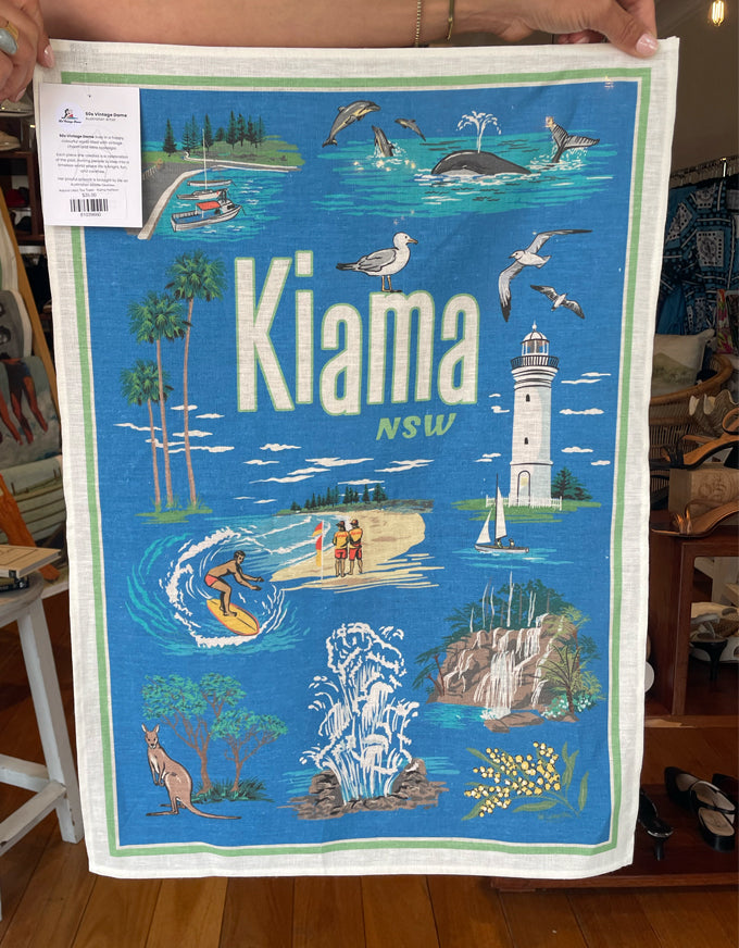 Natural Linen Tea Towel – Kiama Harbour