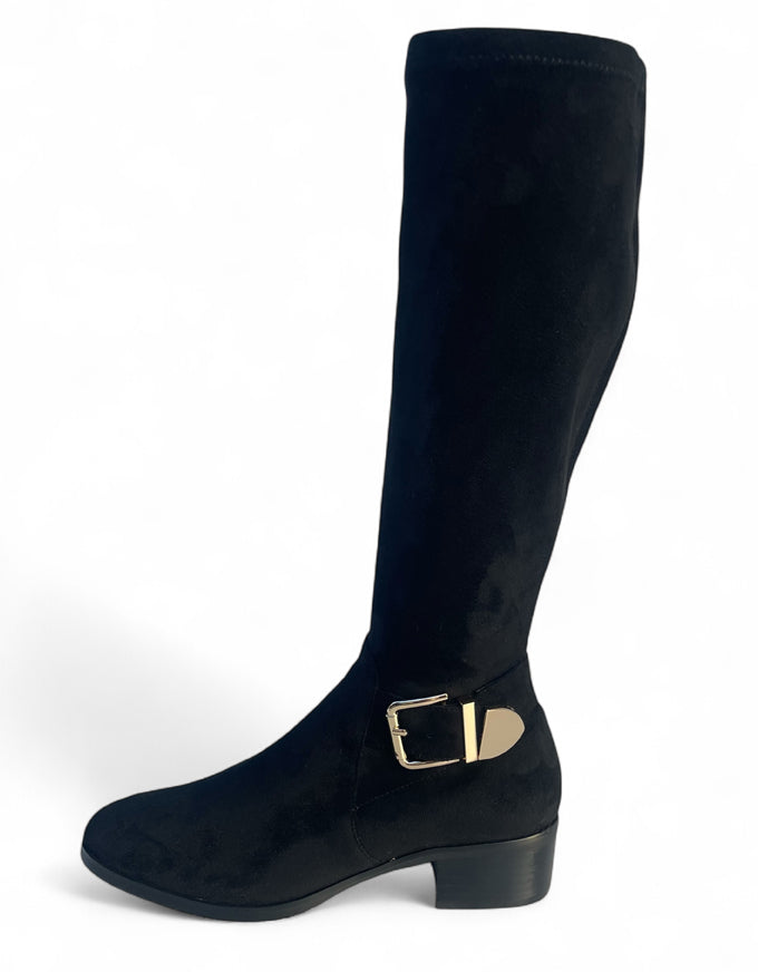 TECA Boots Black Stretch Microsuede