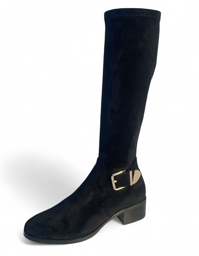 TECA Boots Black Stretch Microsuede