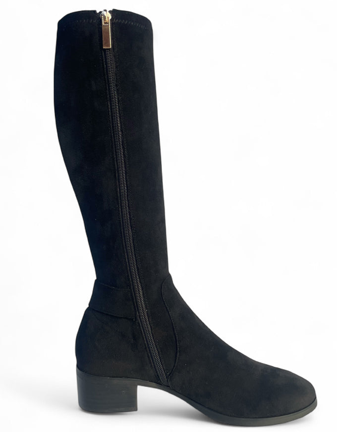 TECA Boots Black Stretch Microsuede