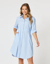 Skyler Stripe Shirt Dress Blue/White