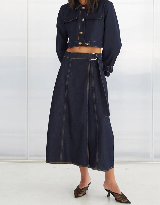 Tiffe Wrap Denim Skirt