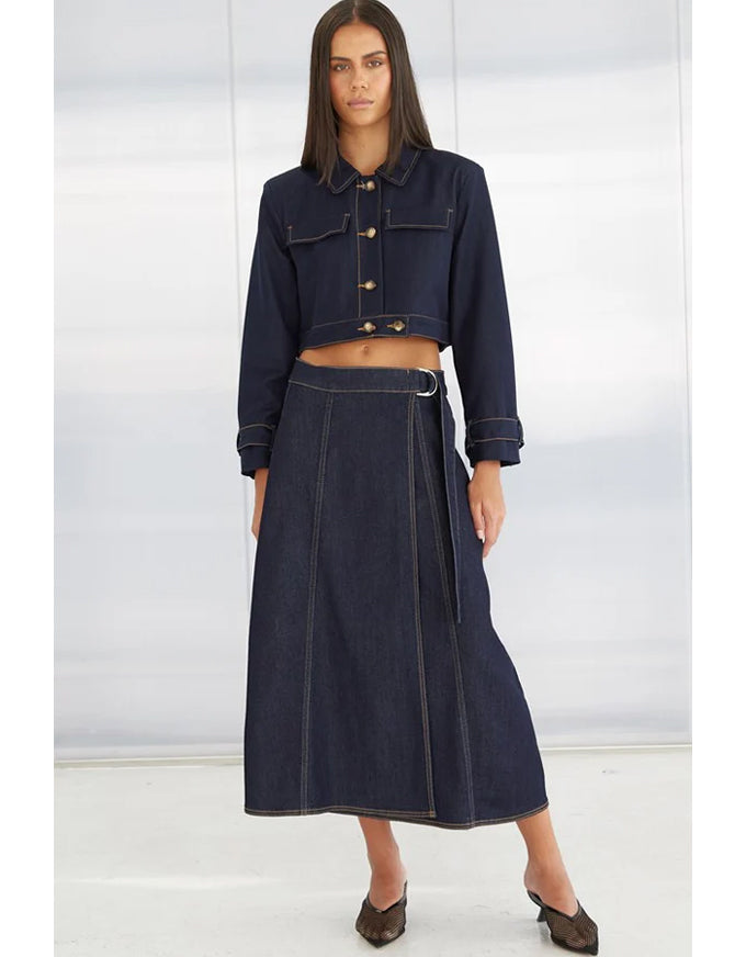 Tiffe Wrap Denim Skirt