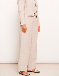 Tiller Pant Pebble/Pink Check