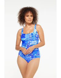 Delta Blue Gathered Square One Piece