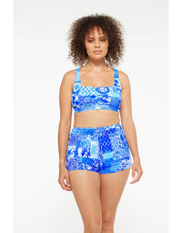 Delta Blue Drawstring Beach Shorts