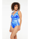 Delta Blue Printed Twist One Piece